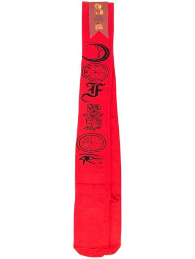 Dilara Findikoglu Symbol Embroidered Socks In Red