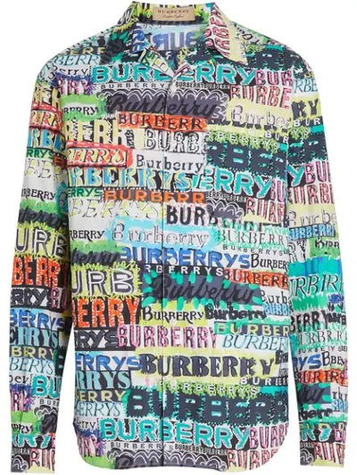Graffiti Print Burberry Shirt Graffiti Burberry Graffiti Cotton T