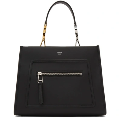 Fendi Runaway Regular Leather Bag In Black