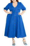 City Chic Trendy Plus Size Sunset Stroll Dress In Monaco Blue
