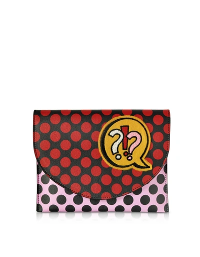 Alessandro Enriquez Miracle Pop Leather Clutch In Red