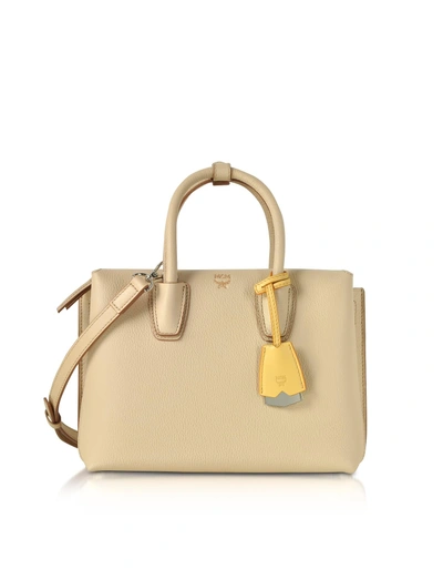 Mcm Milla Latte Beige Leather Small Tote Bag