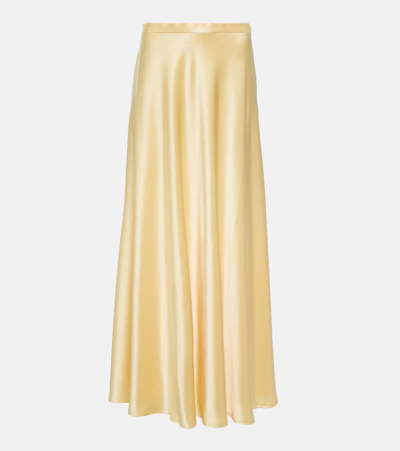 Polo Ralph Lauren Satin Maxi Skirt In Cream