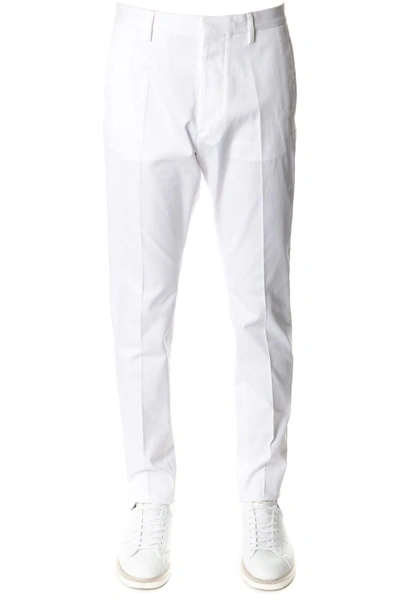 Dsquared2 White Cotton Tailored Trousers