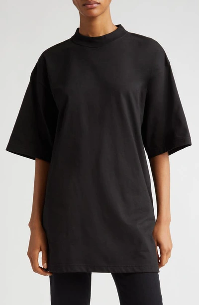 Balenciaga Embellished Logo Cotton T-shirt In Black
