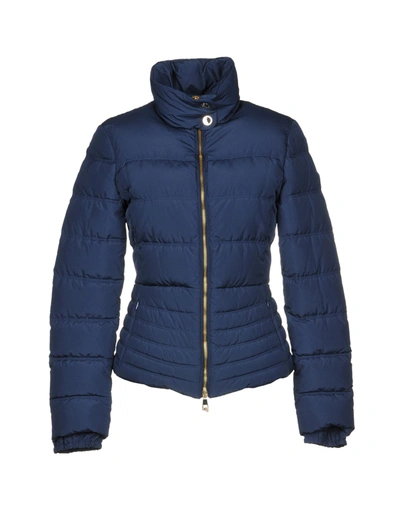 Versace Down Jackets In Dark Blue