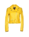 Boutique Moschino Biker Jacket In Yellow
