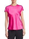 Helmut Lang Silk Short-sleeve Top In Gum