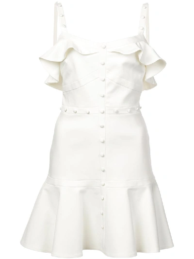 Alexis Jodie Buttoned Mini Flare Dress In White