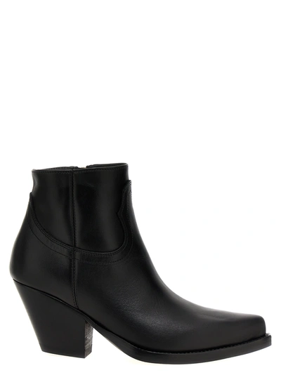 Sonora 70mm Ankle Leather Boots In Black