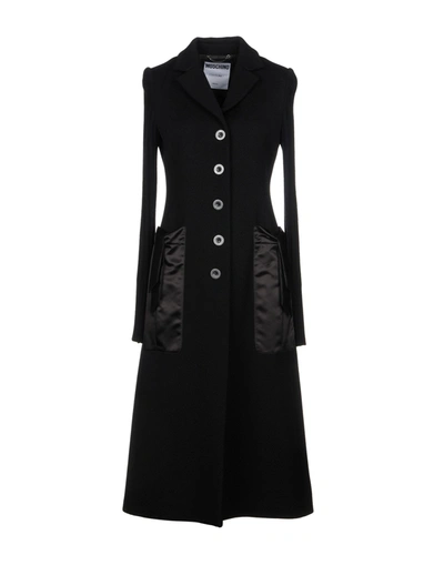 Moschino Overcoats In Black