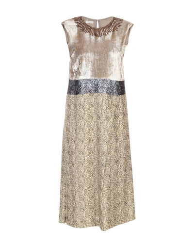 Dries Van Noten Midi Dress In Beige