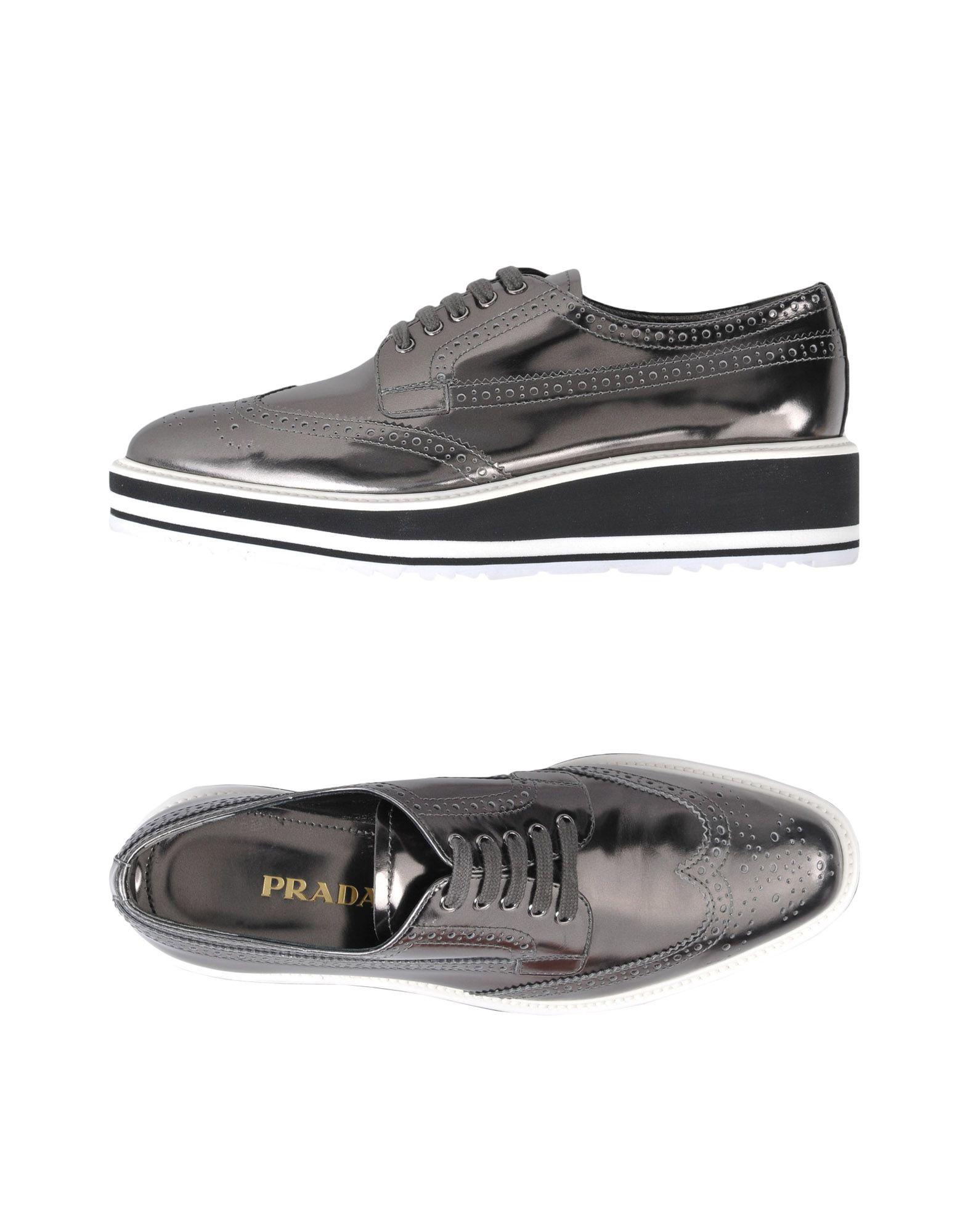 Prada Lace-up Shoes In Lead | ModeSens