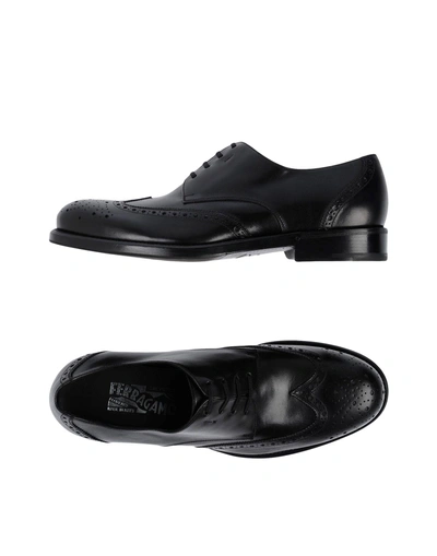Ferragamo Laced Shoes In Black