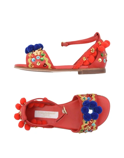Dolce & Gabbana Toddler Girl Sandals Red Size 10c Leather