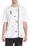 Nike Crewneck Mesh T-shirt In White/ White/ Black/ Black