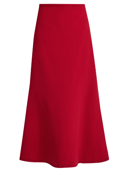 Ellery Beedee Fluted Crepe Midi Skirt In Scarlet-red | ModeSens