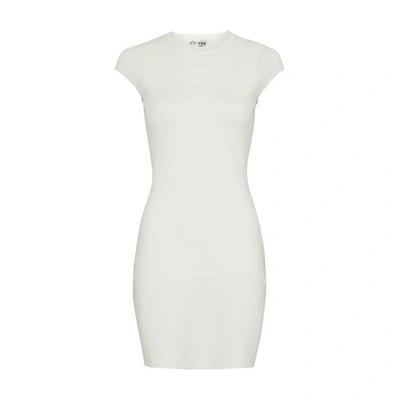 Victoria Beckham Vb Body Compact Cap Sleeve Mini Dress In White