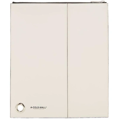 A-cold-wall* White Leather Zip Pouch