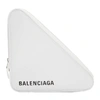 Balenciaga Triangle Pochette M Leather Clutch In White