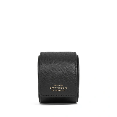 Smythson Single Watch Roll In Panama In Black
