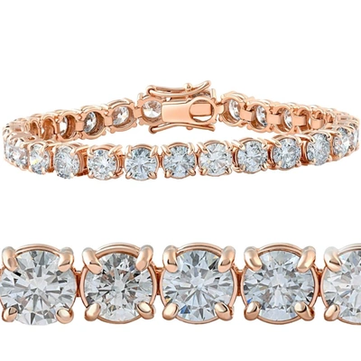 Pompeii3 16 1/2 Ct Lab Grown Diamond Tennis Bracelet Rose Gold 7" In Multi