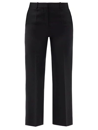 Valentino Straight-leg Wool Mohair Trousers In Black
