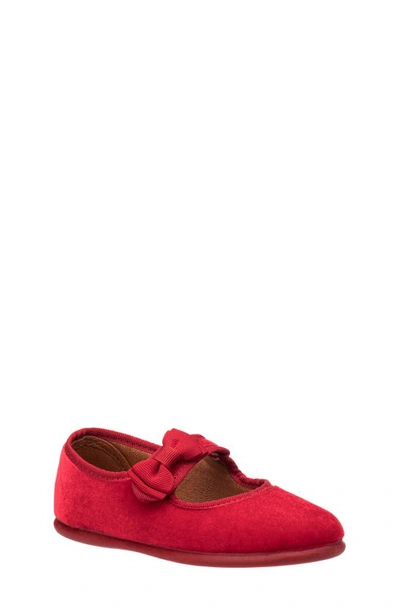 Elephantito Girl's Velvet Bow Mary Janes, Baby/toddler/kids In Red