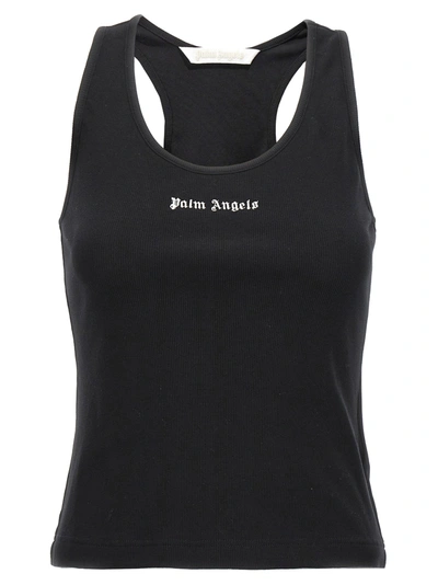 Palm Angels Logo Top Tops Black In Nero