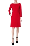Akris Double-face Wool Short Dress In Ruby Red
