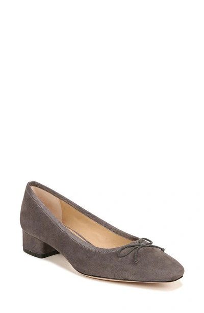 Veronica Beard Cecelia Suede Block-heel Ballerina Pumps In Shadow