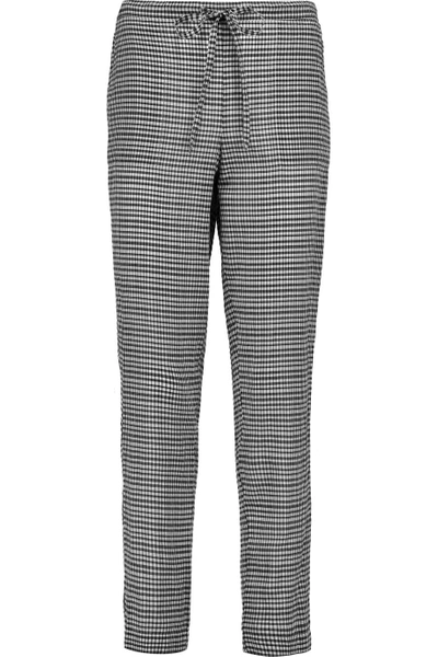 Theory Altrino Gingham Cotton And Silk-blend Tapered Pants | ModeSens