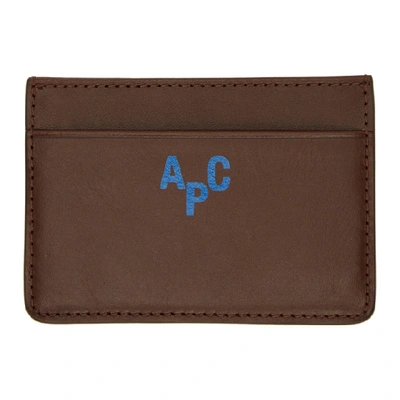 Apc A.p.c. Brown Anzo Card Holder In Cai Cafe