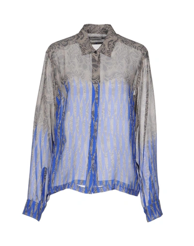 Dries Van Noten Floral Shirts & Blouses In Grey