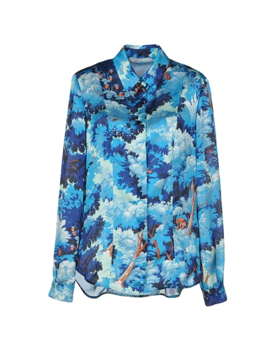 Marco De Vincenzo Floral Shirts & Blouses In Azure
