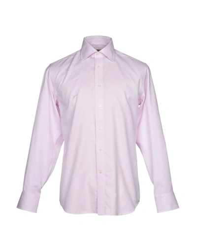 Canali Patterned Shirt In Pink
