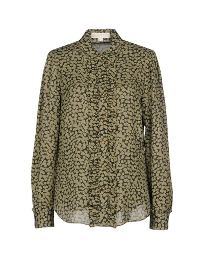 Michael Michael Kors Floral Shirts & Blouses In Military Green