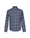 Msgm Checked Shirt In Blue
