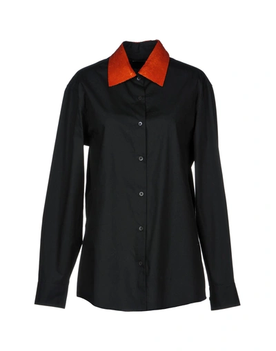 Dries Van Noten Solid Color Shirts & Blouses In Black