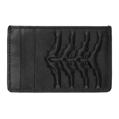 Alexander Mcqueen Ribcage Leather Card Holder In Black