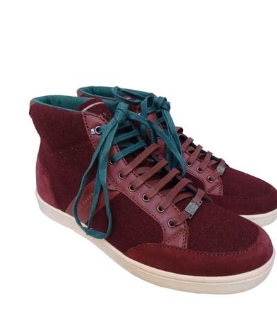 Ted Baker Men's Miykal High-top Sneaker In Dark Red In Pink
