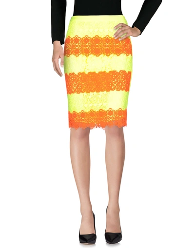 Moschino Knee Length Skirt In Acid Green