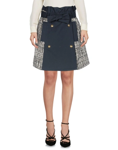 Msgm Knee Length Skirts In Dark Blue