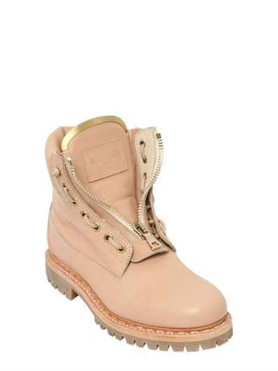 Desert Inspired Elegance: Beige Taiga Boots by Balmain