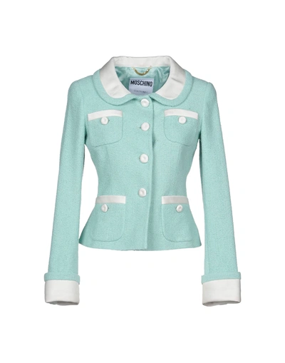 Moschino Suit Jackets In Sky Blue