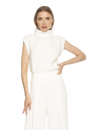 Alexia Admor Jaylani Sleeveless Turtleneck Sweater In Ivory