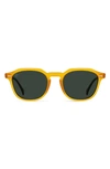 Raen Clyve 52mm Polarized Round Sunglasses In Honey/ Green Polarized