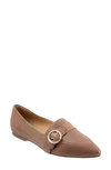 Trotters Emmett Pointed Toe Loafer Flat In Stone