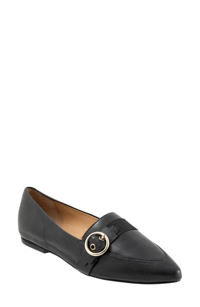 Trotters Emmett Pointed Toe Loafer Flat In Black