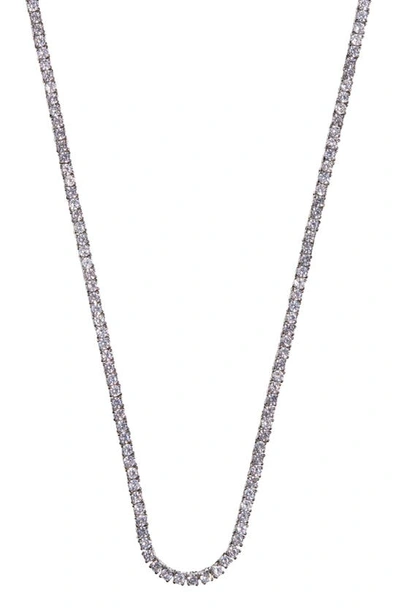 Drae Cubic Zirconia Thin Tennis Necklace In Silver
